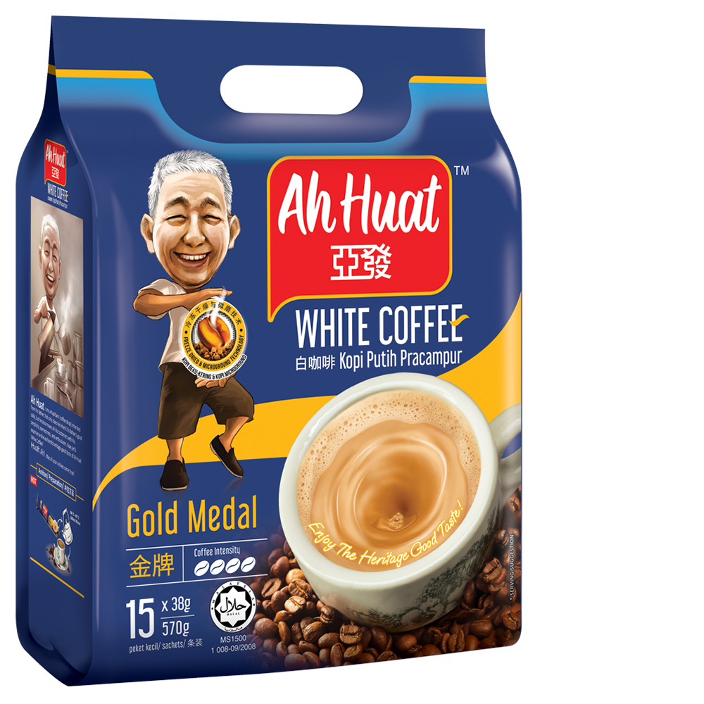 AH HUAT GOLD MEDAL INSTANT WHITE COFFEE