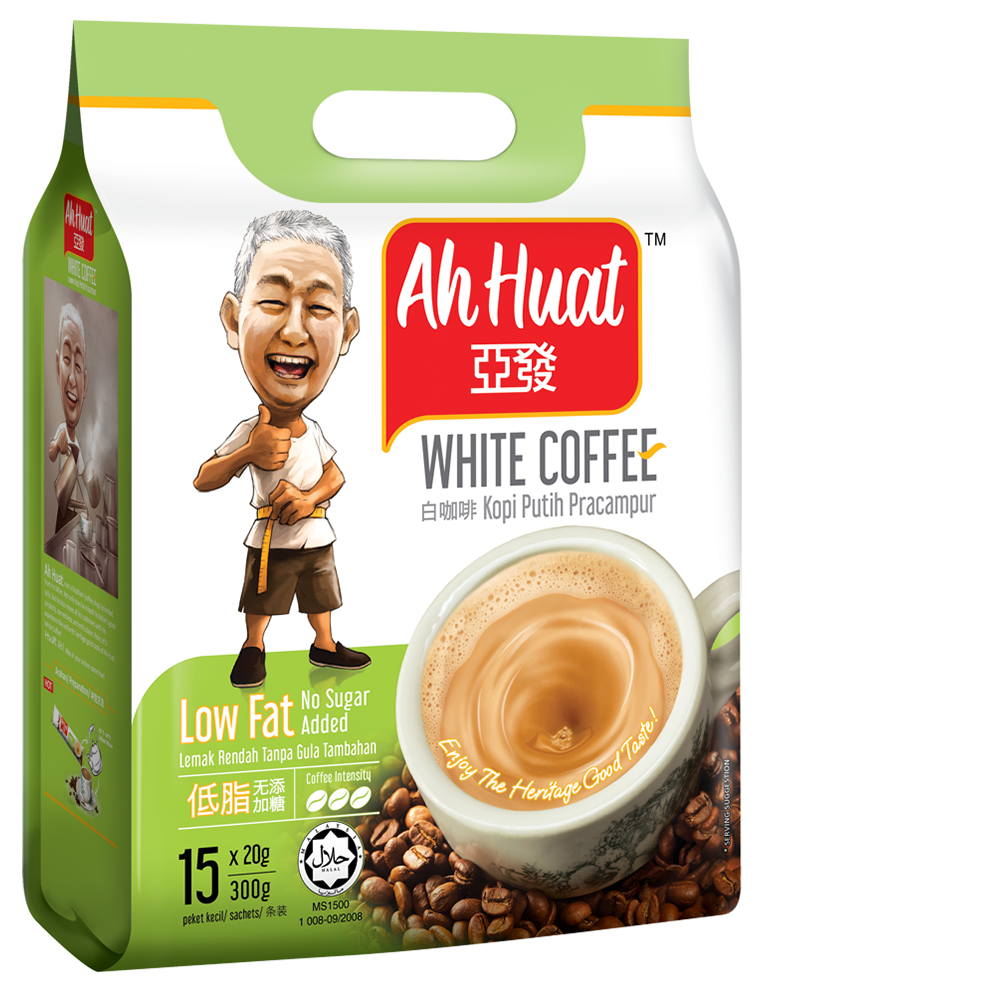 AH HUAT LOW FAT (NO SUGAR ADDED) INSTANT WHITE COFFEE