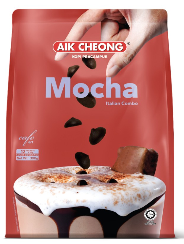 AIK CHEONG INSTANT MOCHA/CAPPUCCINO/CARAMEL MACCHIATO 24 PACKS