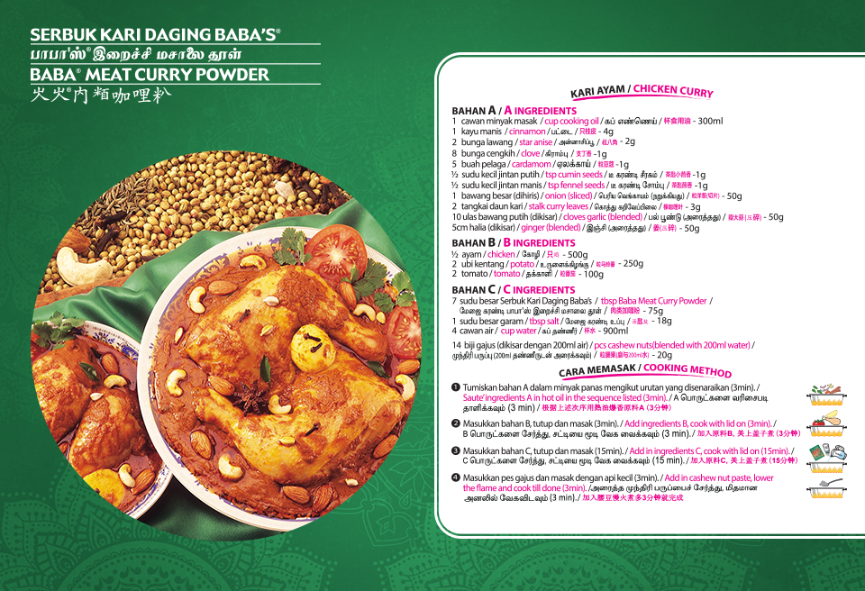 BABA'S MEAT CURRY POWDER 125G