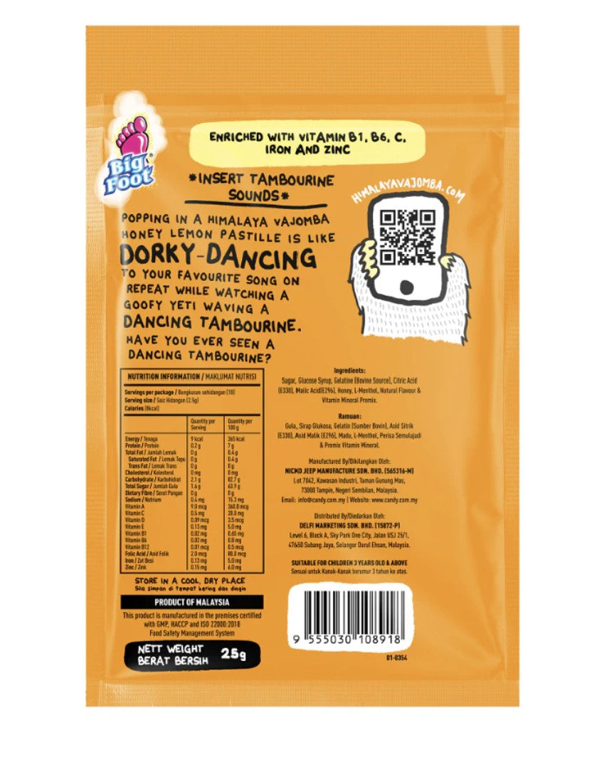 BIG FOOT HIMALAYA VAJOMBA HONEY LEMON PASTILLES