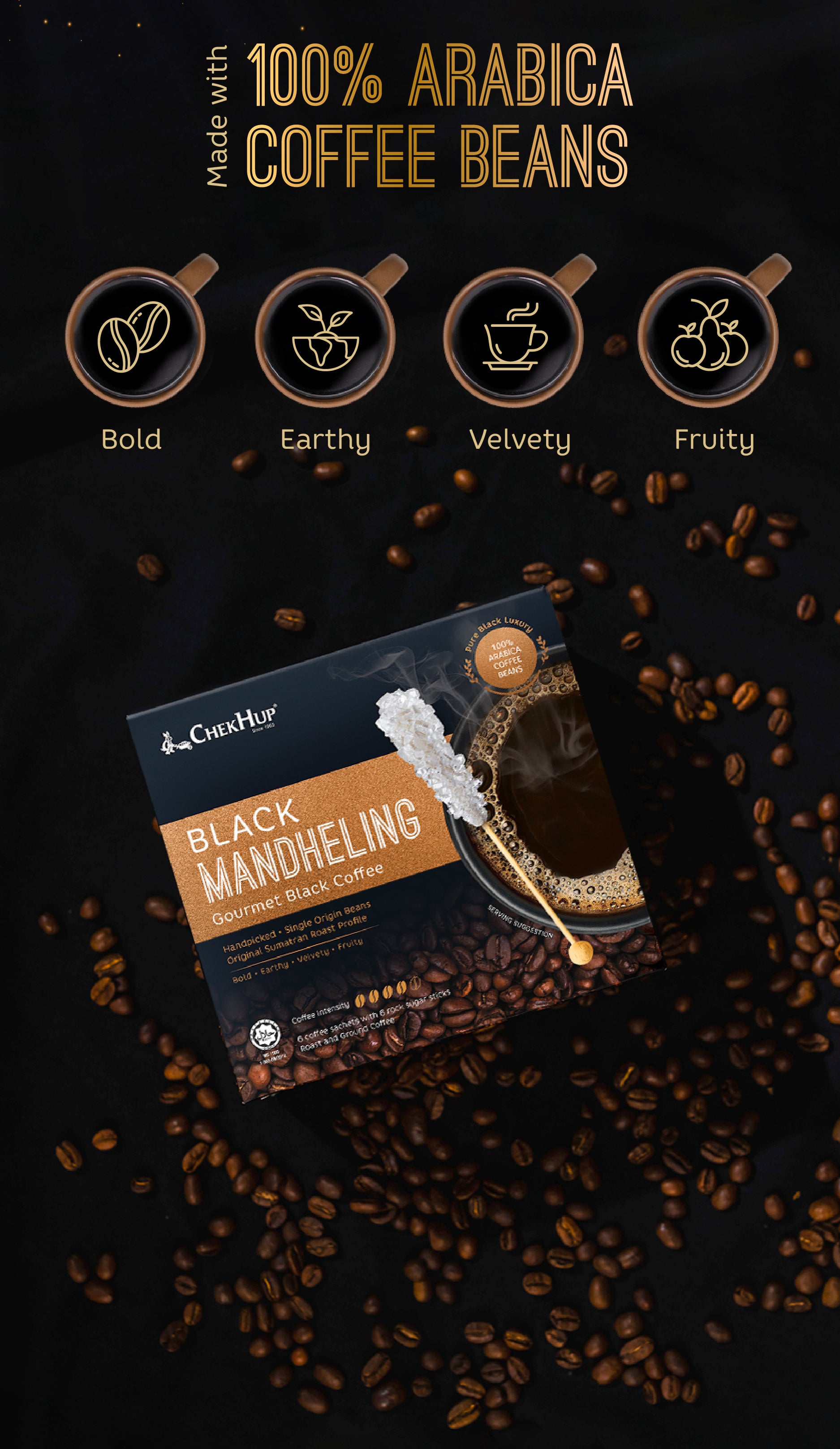 CHEK HUP BLACK MANDHELING GOURMET BLACK COFFEE