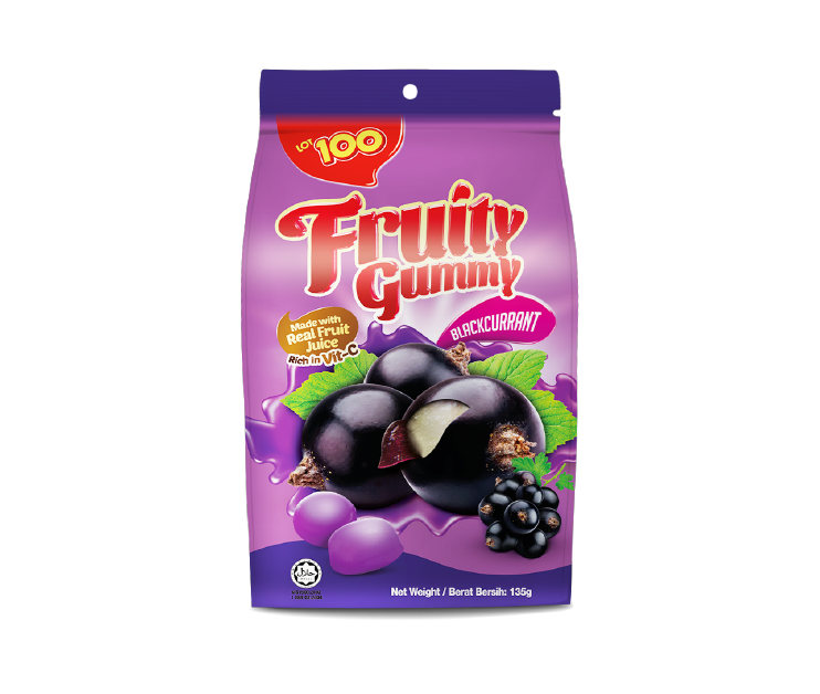 COCOALAND LOT 100 BLACKCURRANT FRUITY GUMMY CANDY