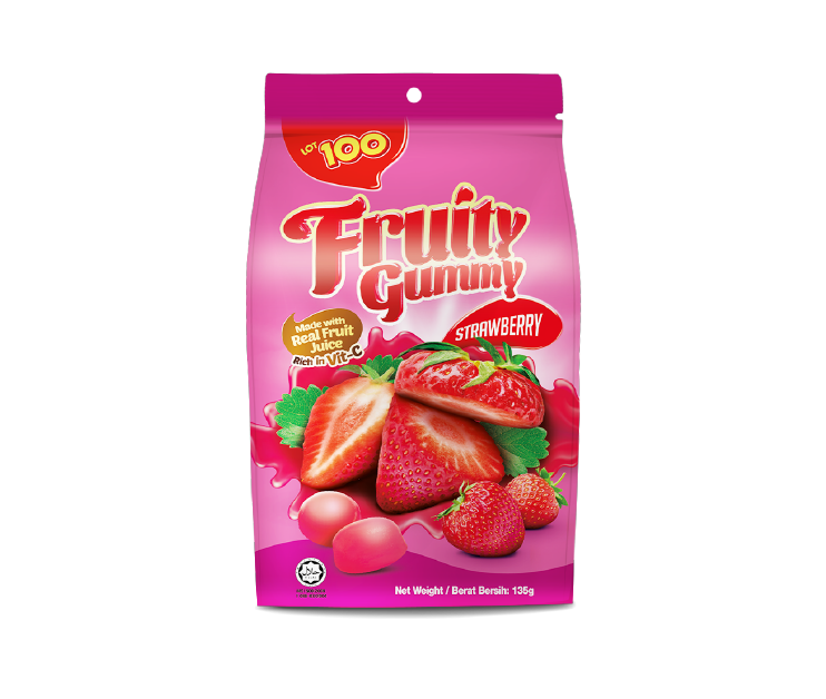 COCOALAND LOT 100 STRAWBERRY FRUITY GUMMY CANDY