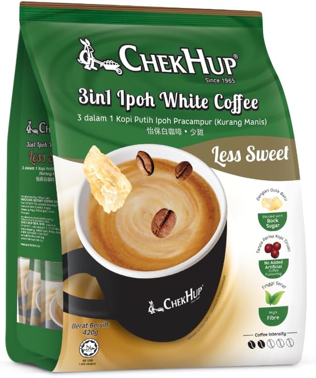 CHEK HUP 3IN1 LESS SWEET INSTANT WHITE COFFEE