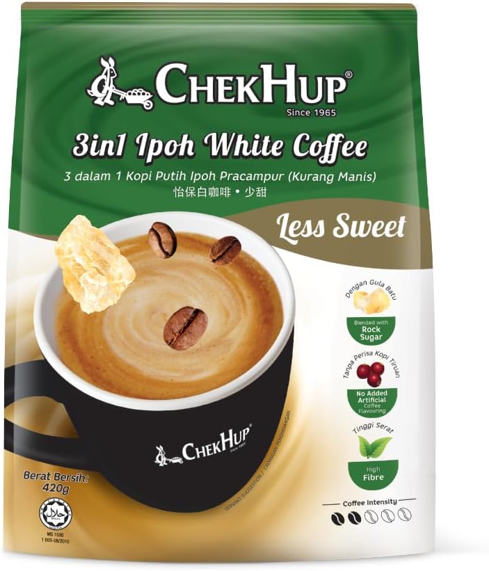CHEK HUP 3IN1 LESS SWEET INSTANT WHITE COFFEE