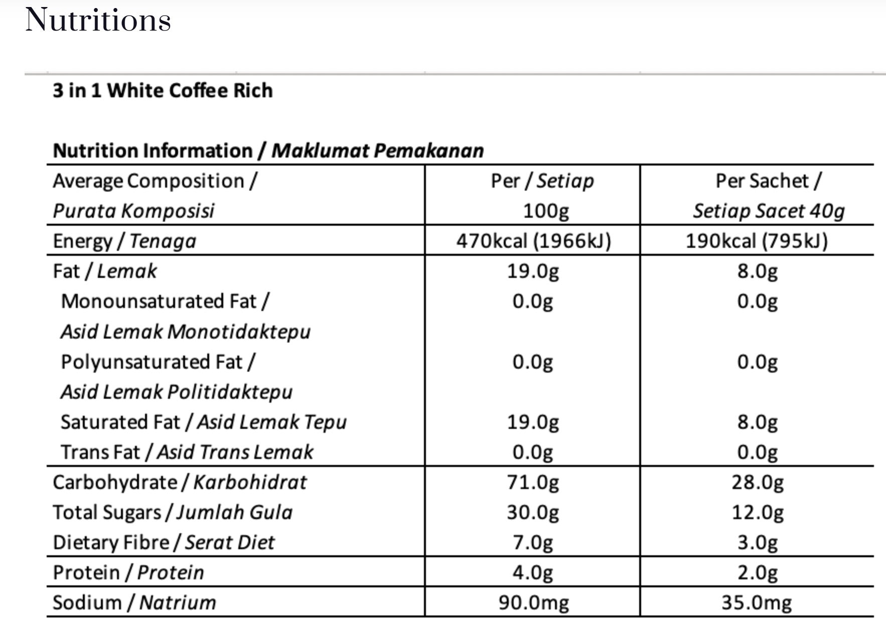 CHEK HUP 3IN1 RICH INSTANT WHITE COFFEE