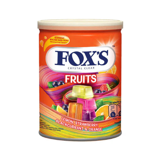 FOXS CRYSTAL CLEAR FRUITS HARD CANDY 180G TIN