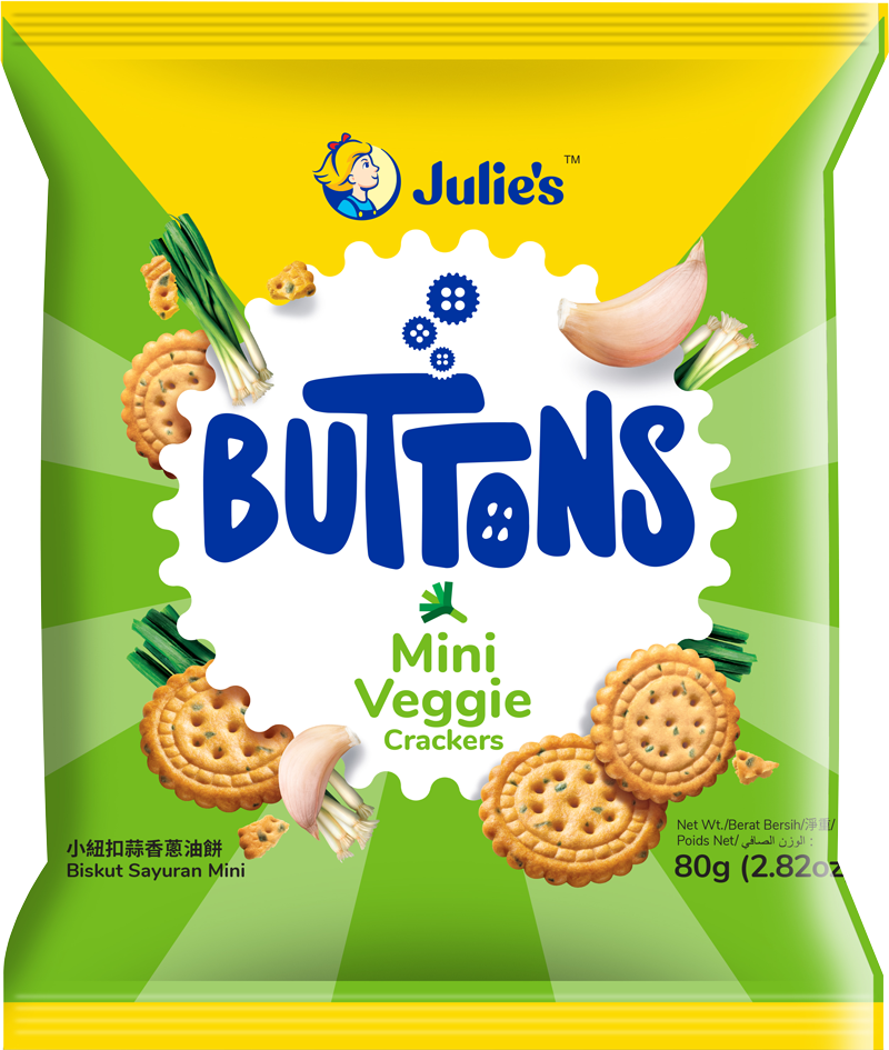 JULIE'S BUTTONS MINI VEGGIE CRACKERS