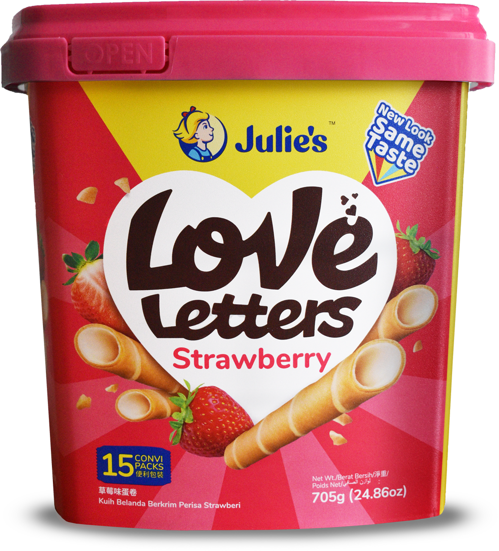 JULIE'S LOVE LETTERS BISCUITS WAFER ROLLS BUCKET