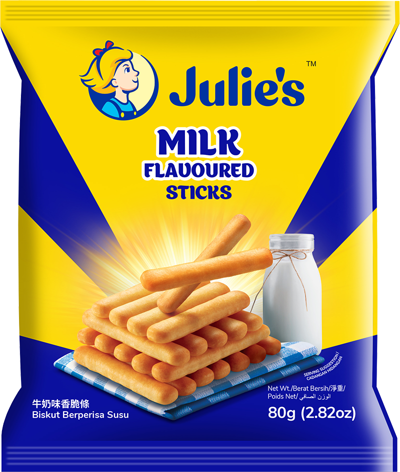 JULIE'S MILK FLAVOURED STICKS BISCUITS