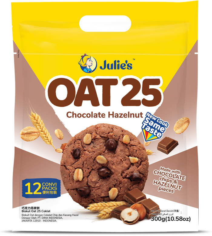JULIE'S OAT 25 CHOCOLATE HAZELNUT COOKIES