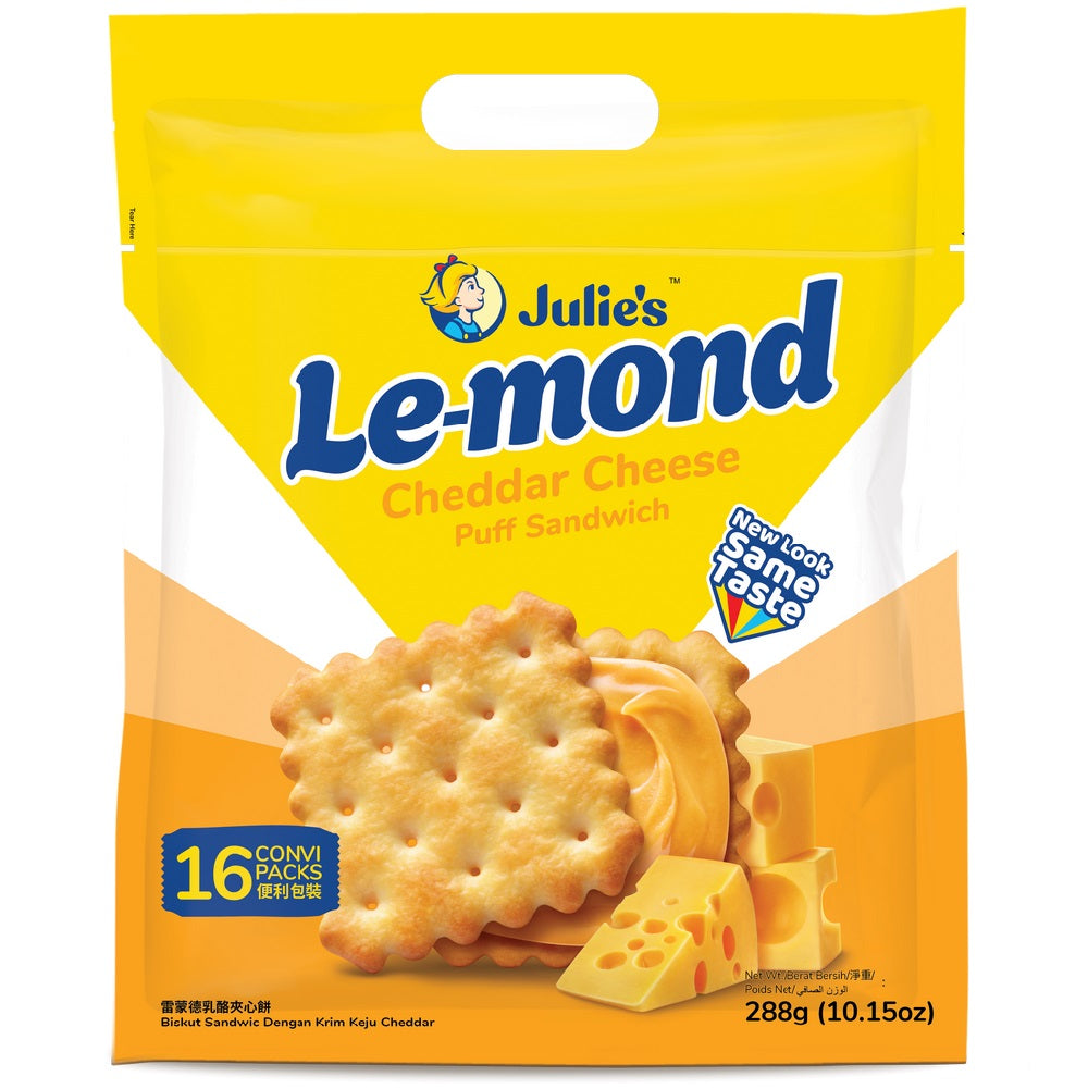 JULIE'S LE-MOND CHEDDAR CHEESE PUFF SANDWICH BISCUITS