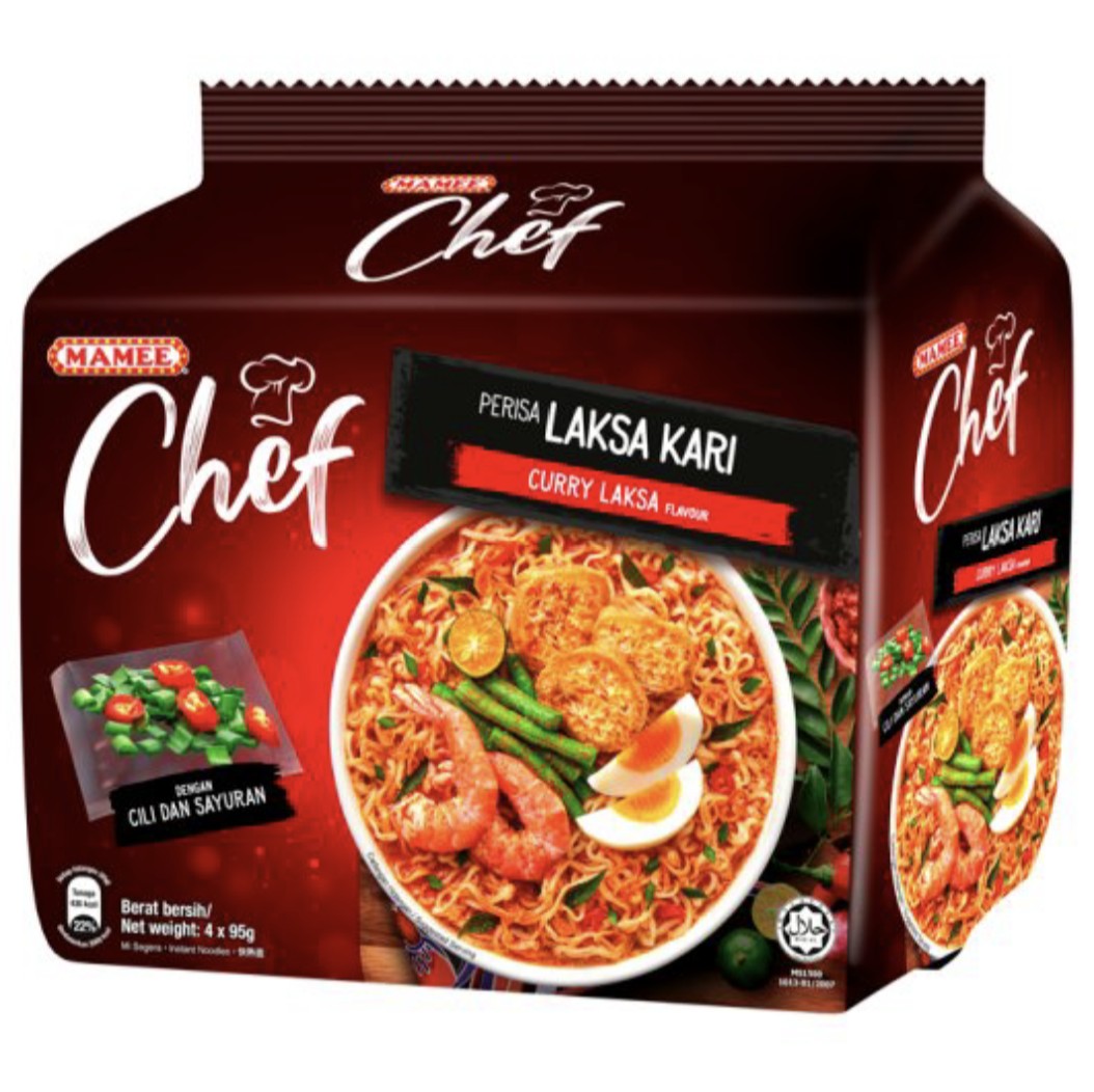 MAMEE CHEF CURRY LAKSA INSTANT NOODLES