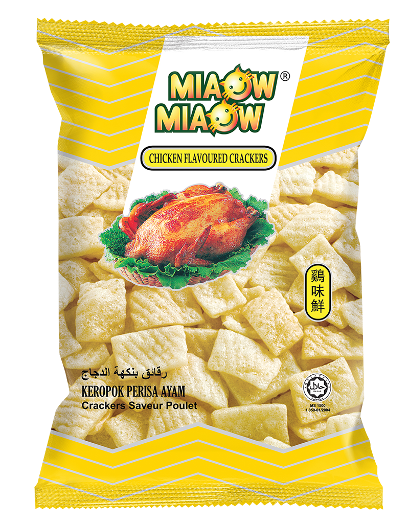 MIAOW MIAOW CHICKEN FLAVOUR CRACKERS 50G