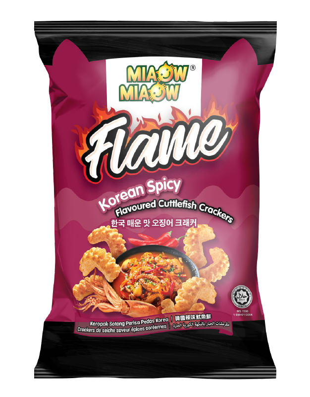 MIAOW MIAOW KOREAN SPICY FLAVOUR CUTTLEFISH CRACKERS 50G