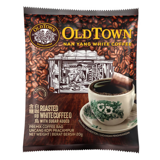 OLDTOWN ROASTED INSTANT WHITE COFFEE O (KOPI O) WITH SUGAR ADDED
