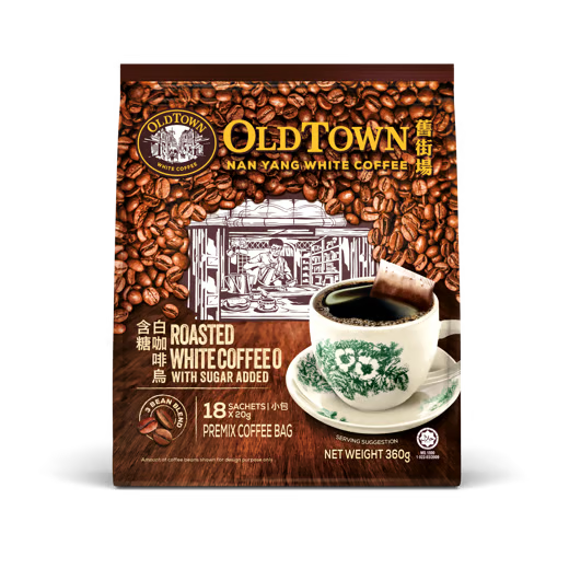 OLDTOWN ROASTED INSTANT WHITE COFFEE O (KOPI O) WITH SUGAR ADDED