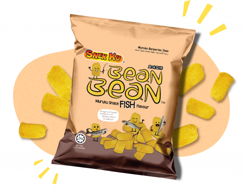 SNEK KU BEAN BEAN MURUKU FISH FLAVOUR SNACKS 14G