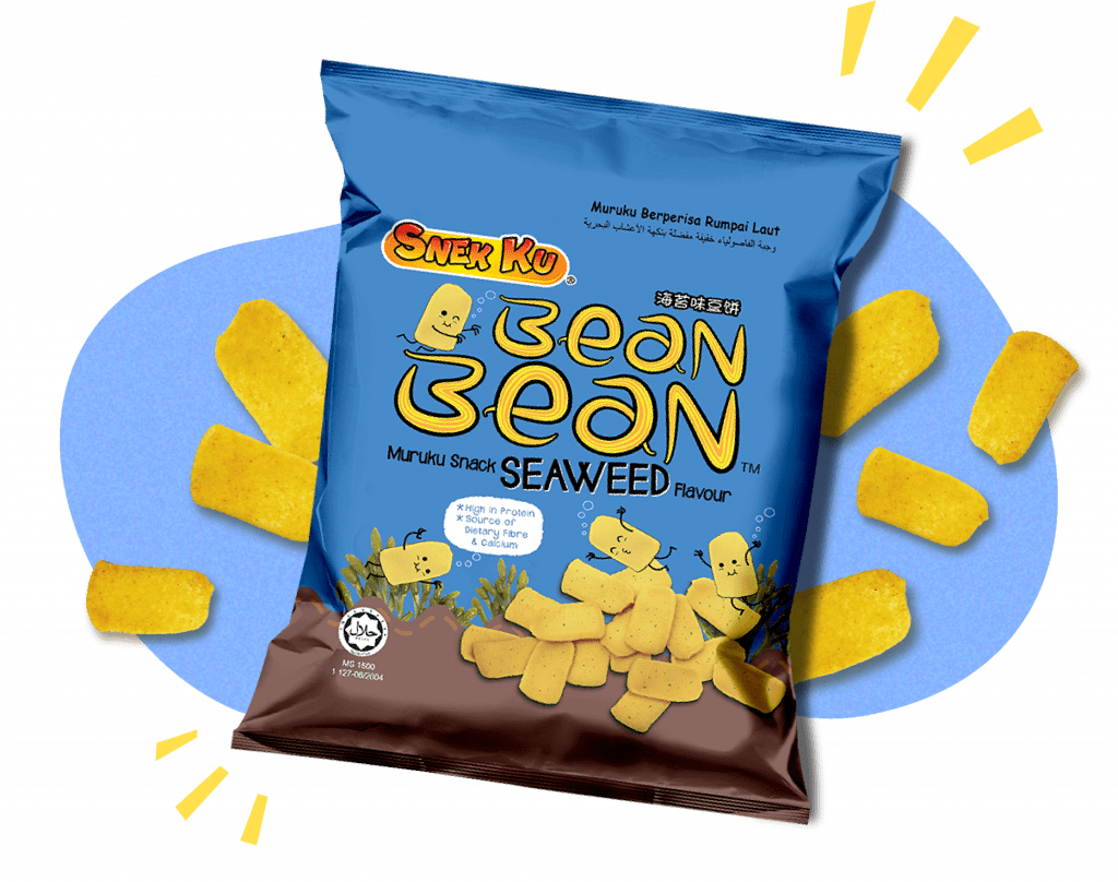 SNEK KU BEAN BEAN MURUKU SEAWEED FLAVOUR SNACKS 14G
