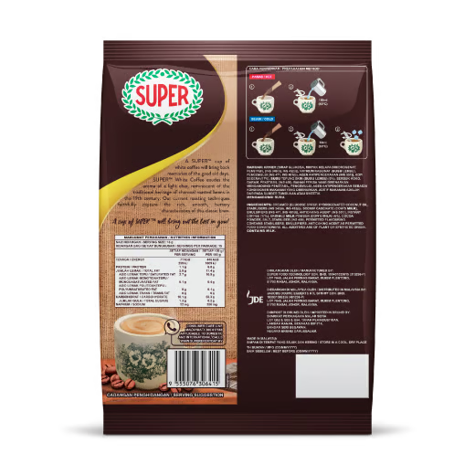 SUPER CHARCOAL ROASTED COFFEE & CREAMER HERITAGE INSTANT WHITE COFFEE