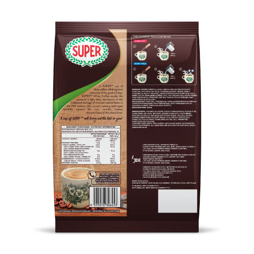 SUPER CHARCOAL ROASTED HAZELNUT HERITAGE INSTANT WHITE COFFEE