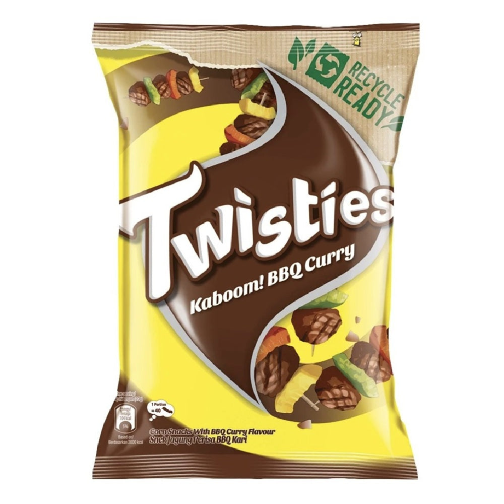 TWISTIES SPICEDE BBQ CURRY FLAVOUR CORN SNACKS 60G