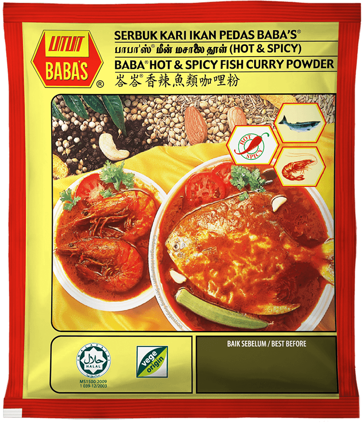 BABA'S HOT & SPICY FISH CURRY POWDER 125G